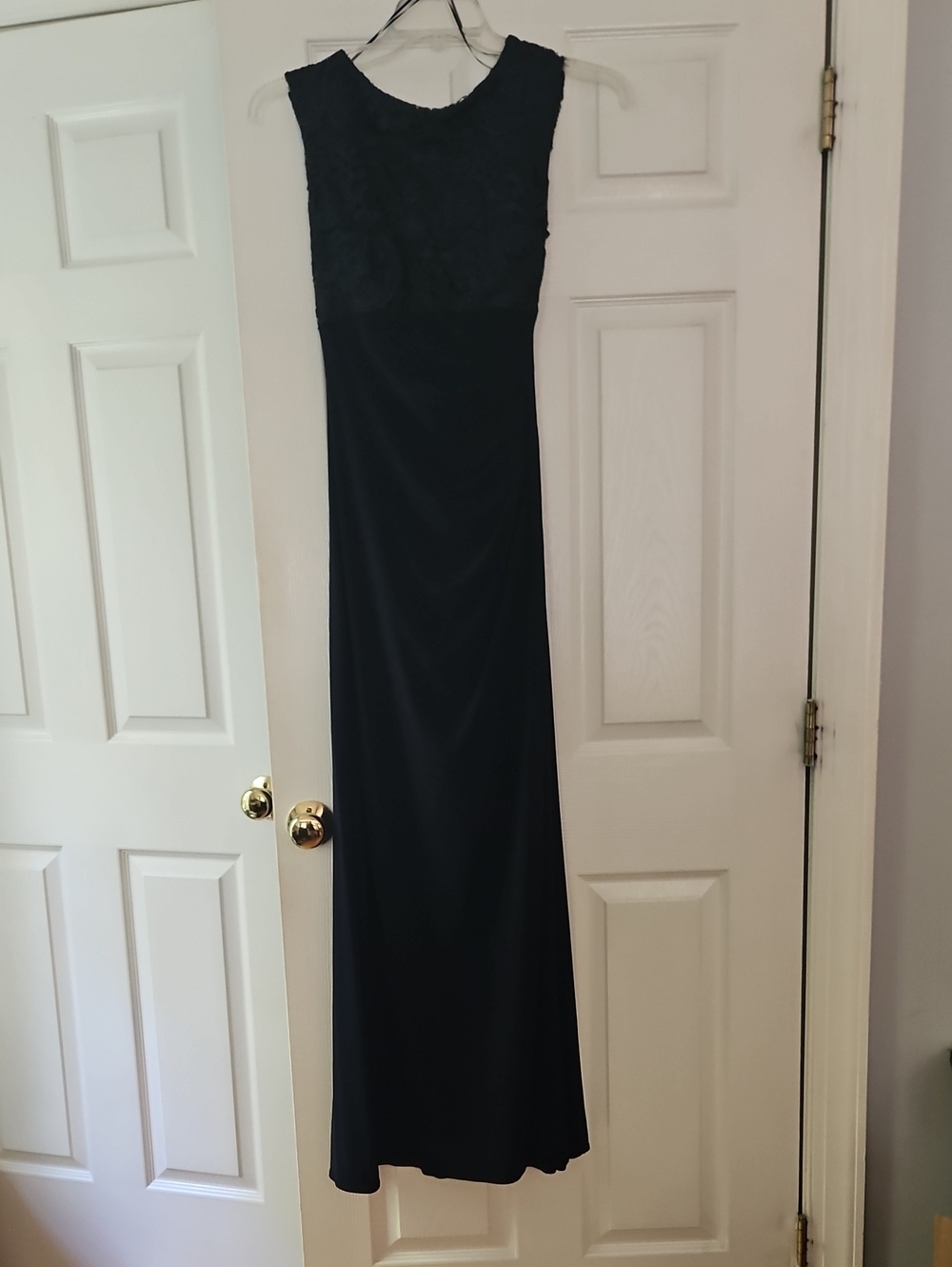 Alex Evenings Black Lace Bodice Sleeveless Maxi Dress